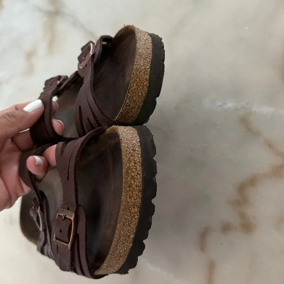 Birkenstock Women's Granada Soft Footbed Tobacco Oiled Leather Brown Sandals 6US - Picture 12 of 16